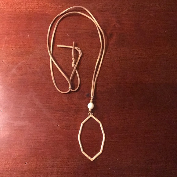 Gold Leather Necklace NWT!! - Picture 2 of 5